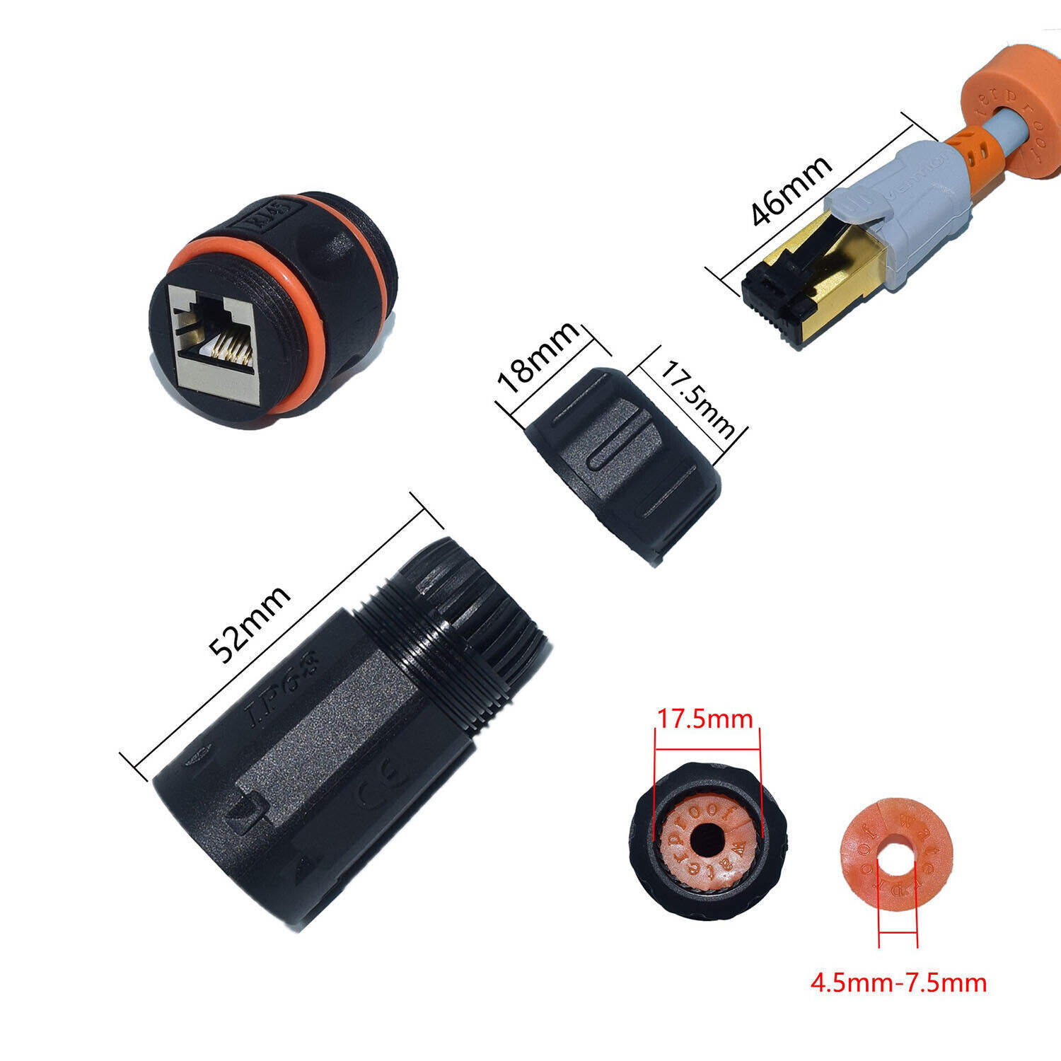 RJ45 Ethernet Waterproof Connector