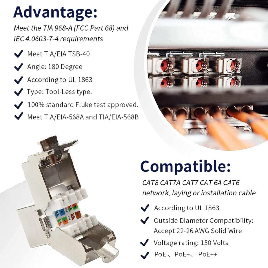 Cat7 STP Keystone Jack