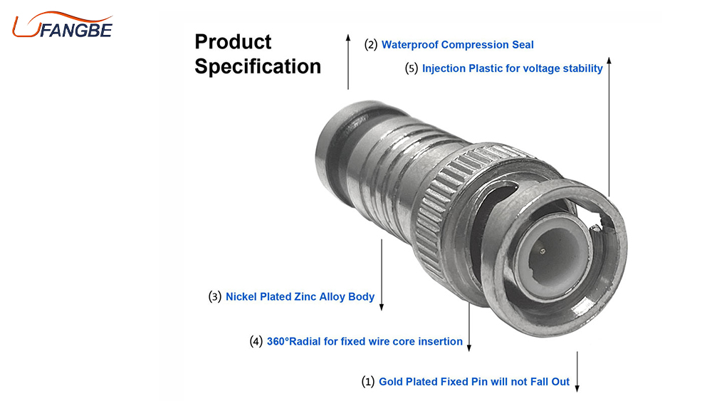 RG58 RG59 BNC Connector Male Female 50ohm 75ohms BNC for CCTV Camera