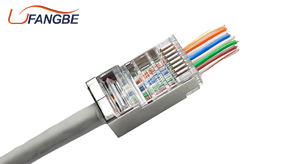 Ethernet 8p8c Modular Plug Network Wire Cable Rj 45 Plug Pass Through Ftp Stp Cat5 Cat5e Connector