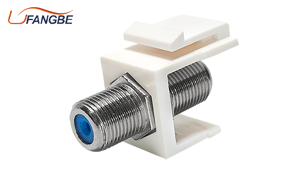 Female To Female Connector Rg6 Cable Extender F Type Coaxial Coax Cable Keystone Jack Insert for Wall Plate