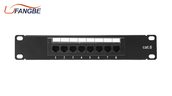 19 Inch 1U Cat 6 Cable Manager 8 Ports Rack Mount Cat6 UTP FTP RJ45 Network Blank Patch Panel with Keystone Jack