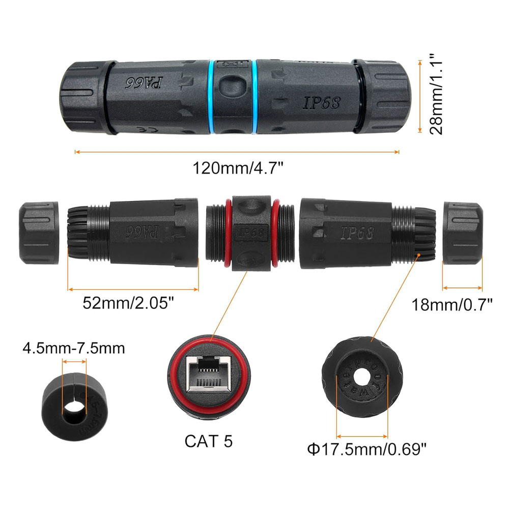 IP68 Waterproof RJ45 Coupler