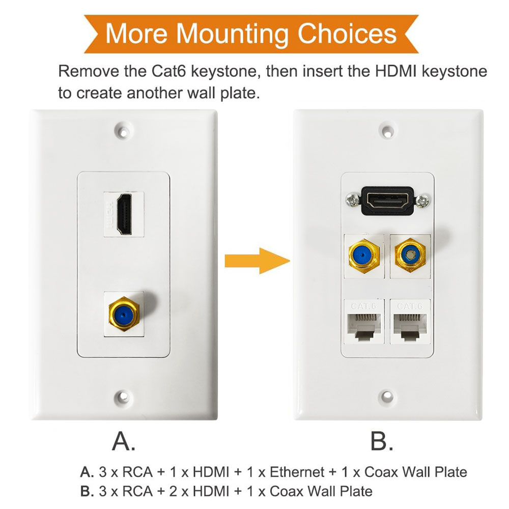 Mono RCA  Audio Wall Plate